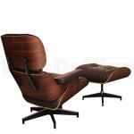 Charles Eames Fauteuil Fauteuil Lounge Chair Design Avec Ottoman En Cuir Marron