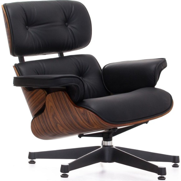 Charles Eames Fauteuil Fauteuil Lounge Similicuir Noir Inspiré Charles &amp; Ray