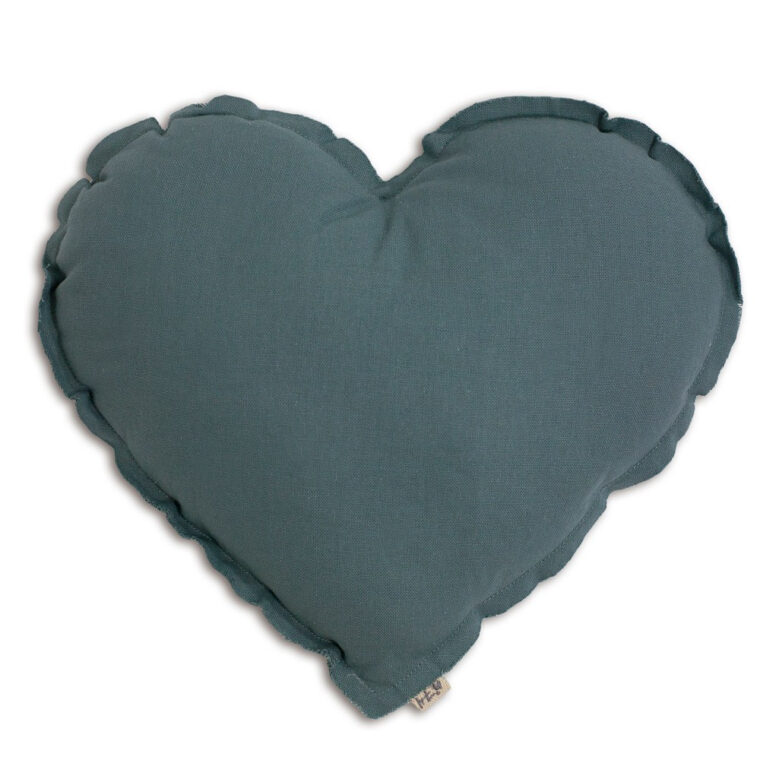 Coussin Bleu Gris Coussin Cœur Bleu Gris Numero 74 Décoration Smallable