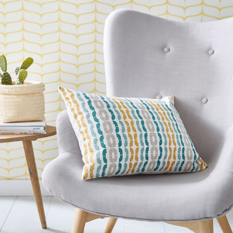 Coussin Bleu Gris Coussin Hoshi Inspire Bleu Jaune Gris L 50 X H 35 Cm