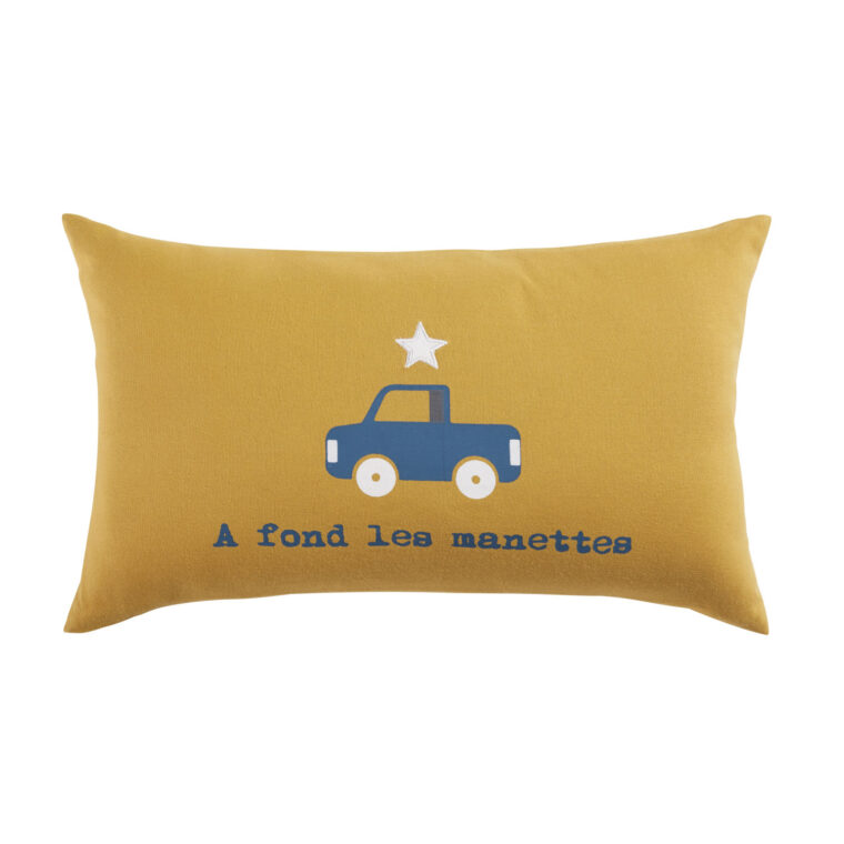 Coussin Jaune Et Bleu Coussin En Coton Jaune Et Bleu 30x50