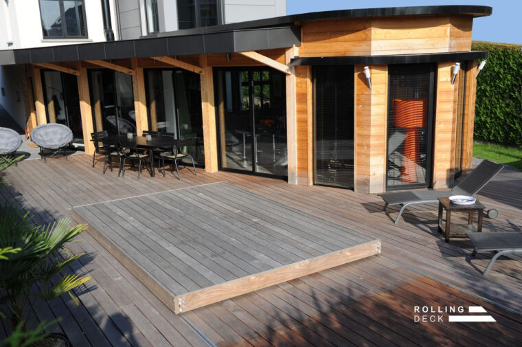 Couverture Terrasse Bois Rolling Deck La Couverture Terrasse Mobile De Piscine Et