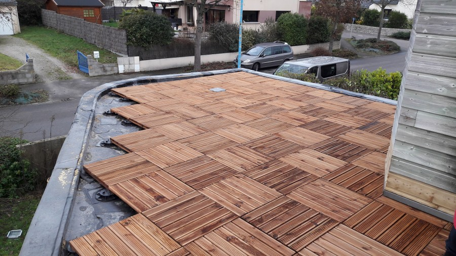 Dalle Bois Terrasse 100x100 toitures Terrasses Circulables