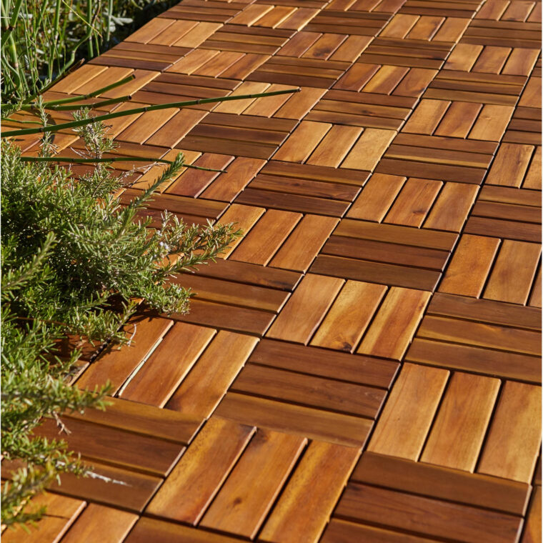 Dalle En Bois Pour Terrasse Dalle Clipsable Bois Naturel L 30 X L 30 Cm X Ep 23 Mm Dalle En Bois Pour Terrasse Dalle Clipsable Bois Naturel L 30 X L 30 Cm X Ep 23 Mm