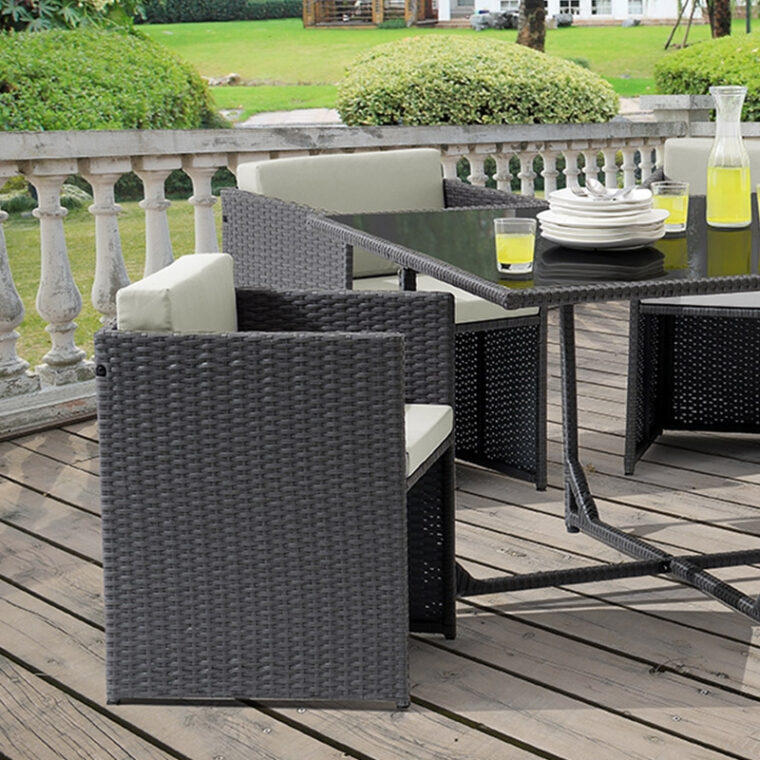 Ensemble Jardin Resine Deco In Paris Ensemble De Jardin En Resine Tressee Gris