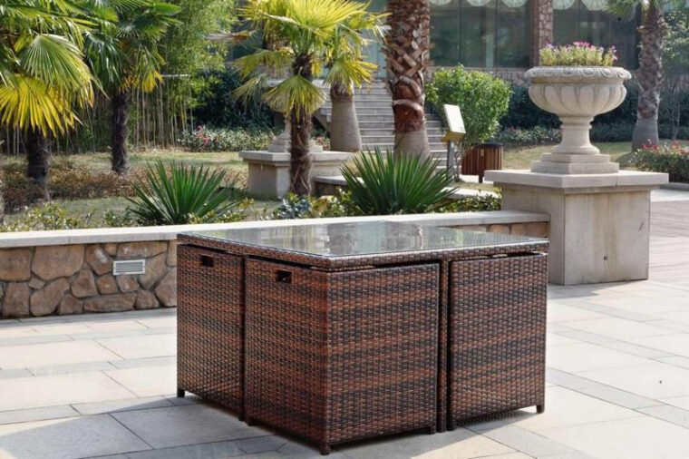 Ensemble Jardin Resine Tables Et Chaise En Résine Tressée Plate Collection Design