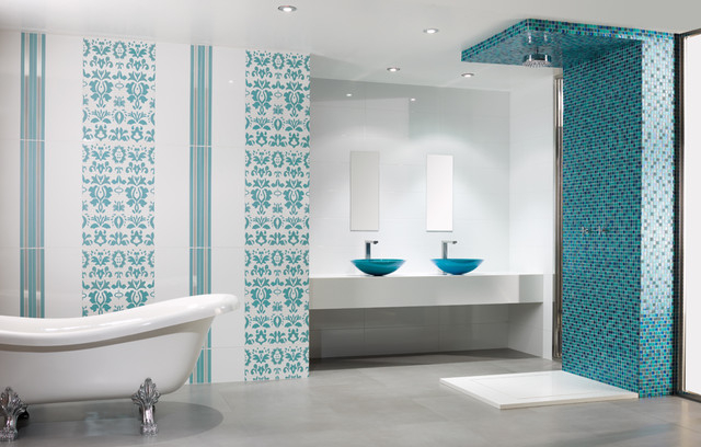 Faience Salle De Bain Moderne Santorini Bathroom Contemporary Bathroom