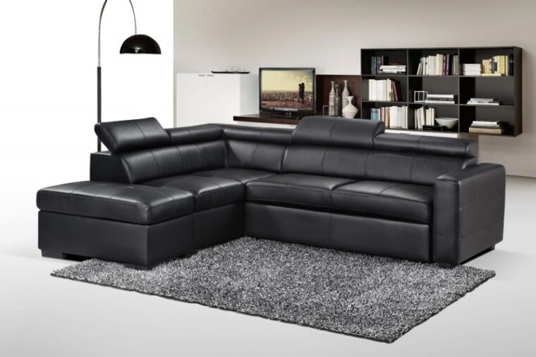 Grand Canapé D Angle Convertible Canapé D Angle Gauche Convertible Simili Noir Hastings