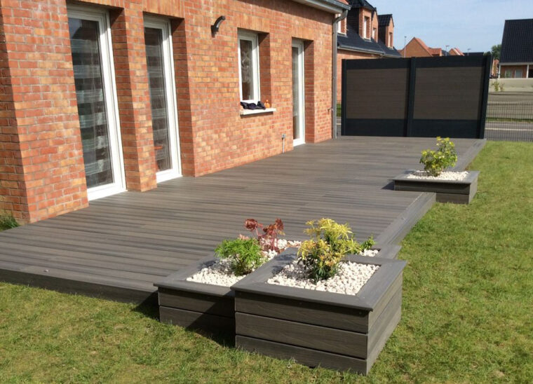 Idee Terrasse En Bois Terrasse De 40 M² En En Bois Psite Fiberon Xtrem Gris