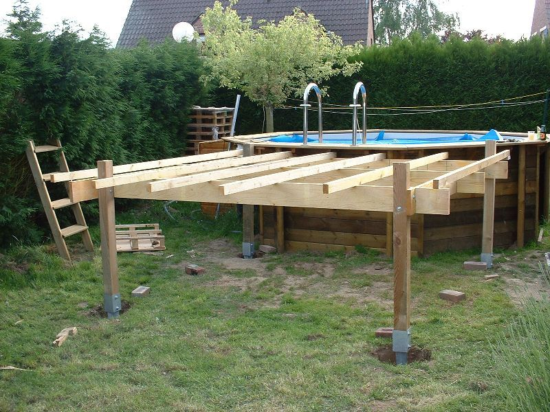 Installation Terrasse Bois Piscines Spas Quelle Structure Support Pour Terrasse En