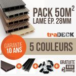 Lame Bois Composite Pack 50m² Lames Terrasse En Bois Posite Tradeck