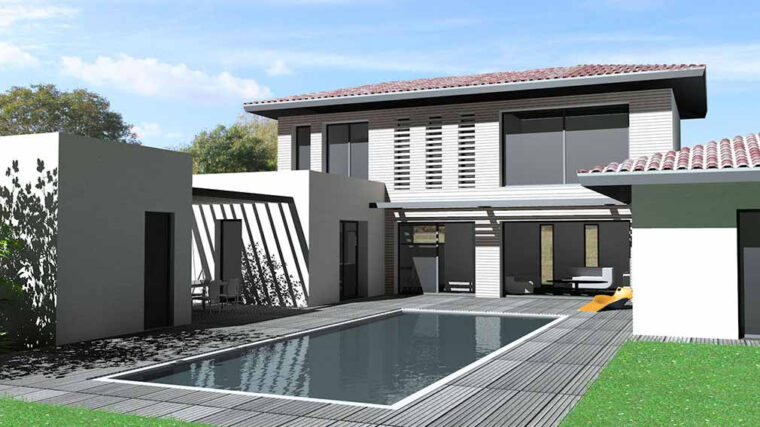 Maison toit Terrasse Maison D Architecte Contemporaine toit Tuiles Et Terrasse