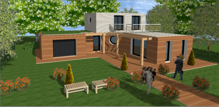 Maison toit Terrasse Maison Moderne toit Plat toit Terrasse Cubiques Cubes