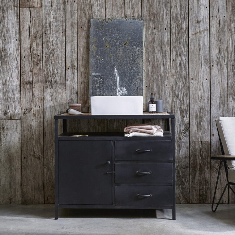 Meuble En Metal Meuble sous Vasque En Métal 95 Cm Mobilier Salle De Bain