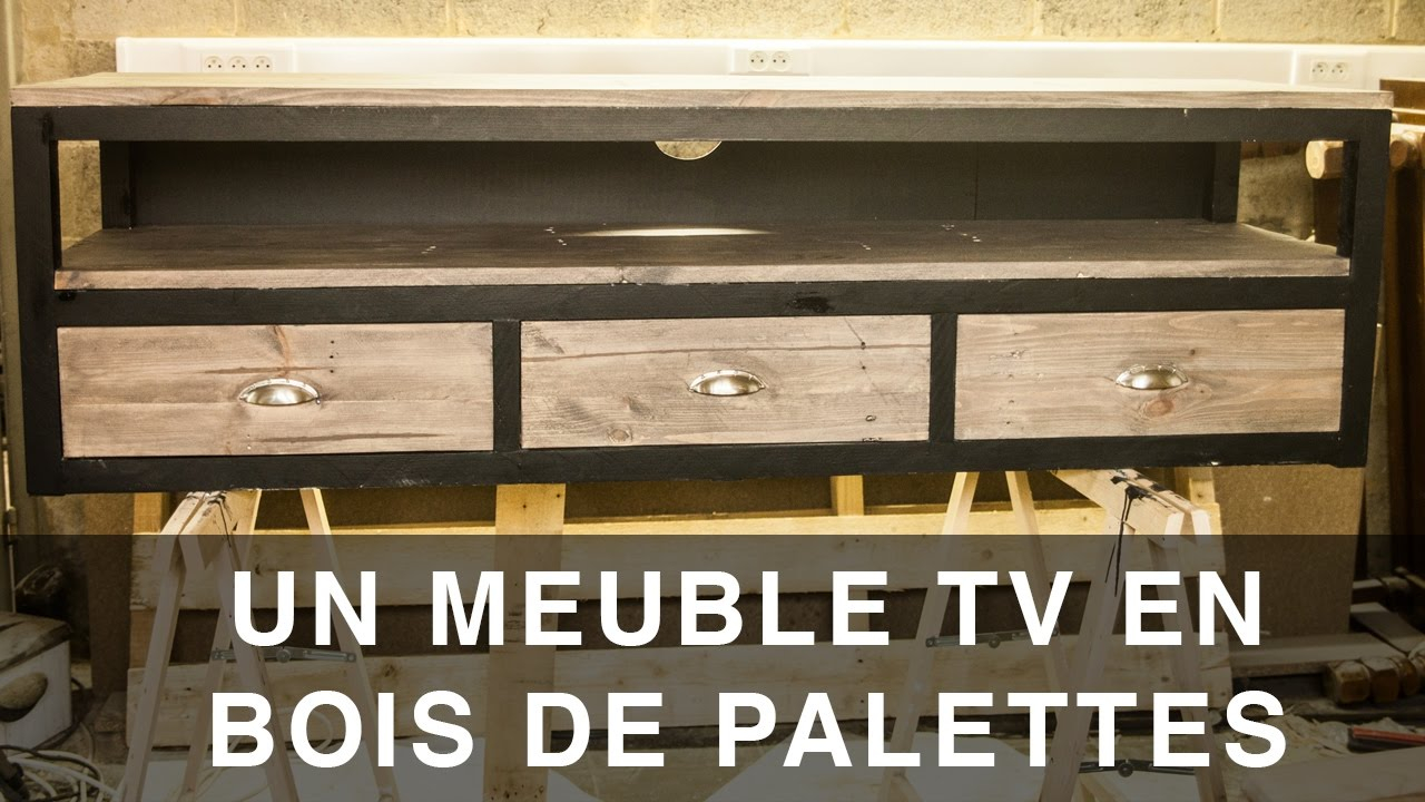 Meuble Palette Bois Meuble Tv En Bois De Palettes