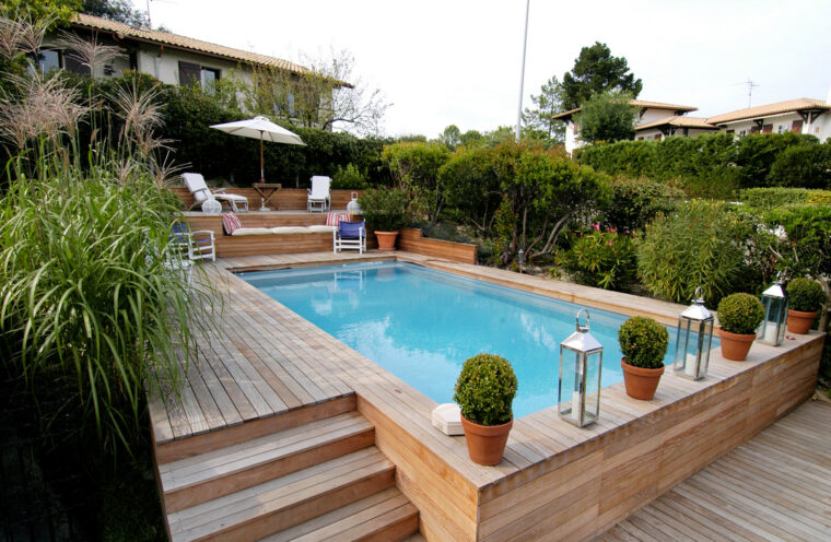 Piscine Bois Avec Terrasse Amenagement Jardin Avec Piscine Bois