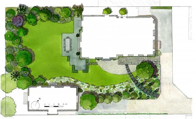 Plan De Jardin Paysager Canopées Plan Masse D Un Jardin Paysagé à Sèvres