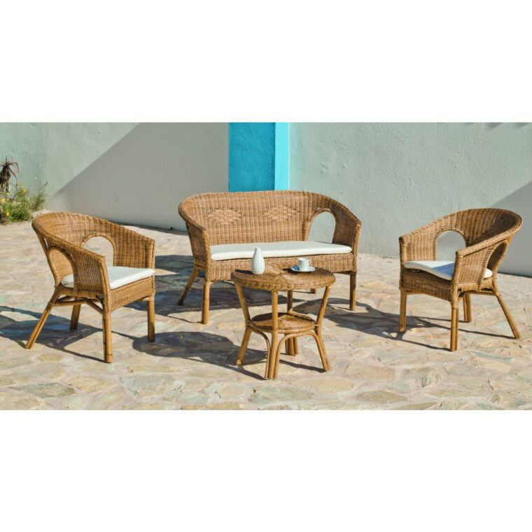 Salon De Jardin Rotin Salon De Jardin En Rotin Naturel Pal sofa 2 Fauteuils