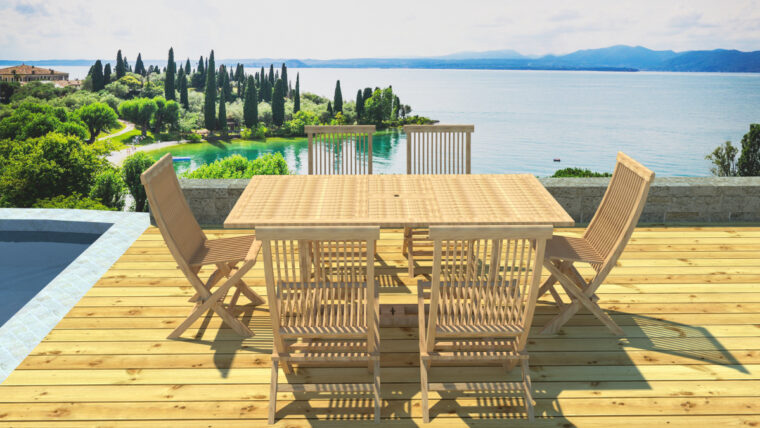 Salon Jardin Teck Salon Jardin Teck Rallonge 6 Places