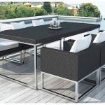 Solde Table De Jardin Table Et Fauteuils En Résine Et Aluminium Brossé