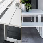 Table Banc Jardin Table Et Banc De Jardin Design En Aluminium Blanc