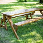 Table Banc Jardin Table Pique Nique Transformable En Banc Bois 195 Cm