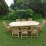 Table De Jardin Avec Chaise Table De Jardin Ovale Avec Rallonge En Teck Massif 8 Chaises