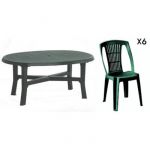 Table De Jardin Avec Chaise Table Ovale Verte 6 Chaises Jardin Plastique Vert