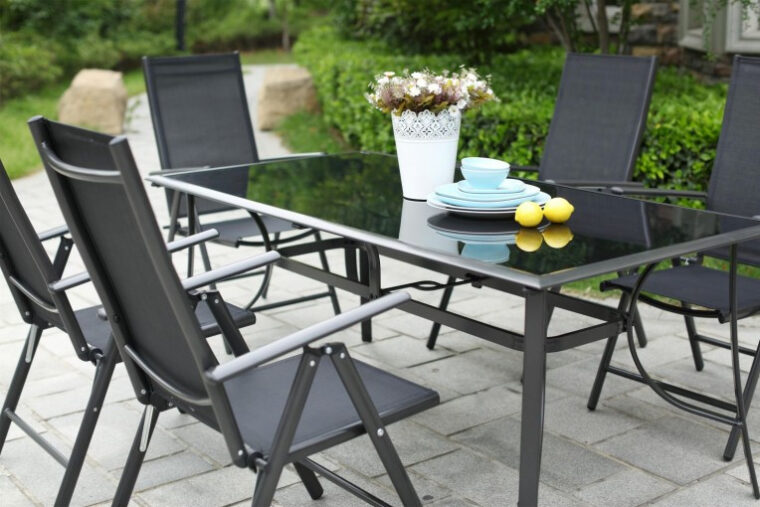 Table De Jardin En Aluminium Table De Jardin 10 Personnes 10 Chaises En Aluminium