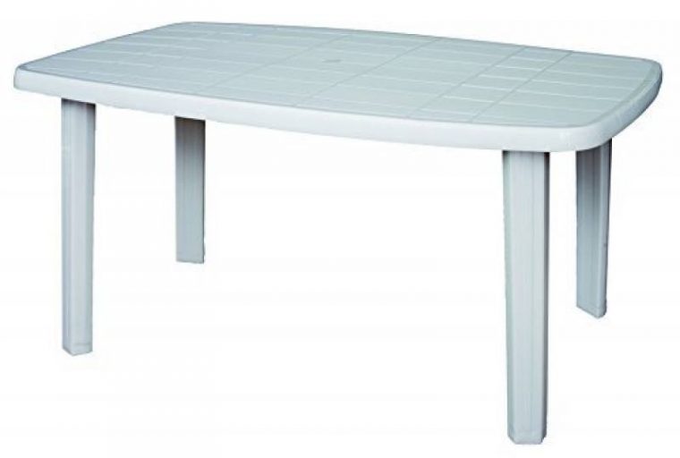 table de jardin en plastique blanc