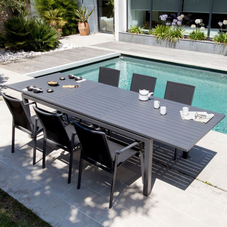 Table De Jardin Tressé Table De Jardin Trieste Aluminium L130 180 L82 Cm Gris 138 Table De Jardin Tressé Table De Jardin Trieste Aluminium L130 180 L82 Cm Gris 138