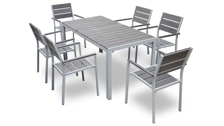 Table Exterieur Resine Table Et 6 Chaises Giany En Aluminium Pour Jardin