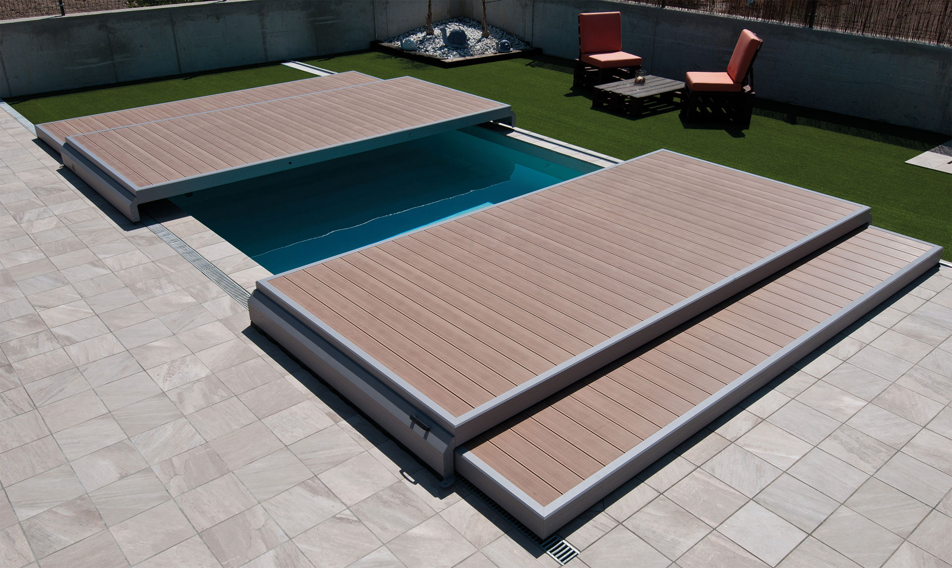Terrasse coulissante piscine en kit