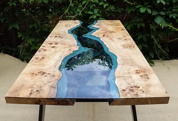 table de jardin epoxy