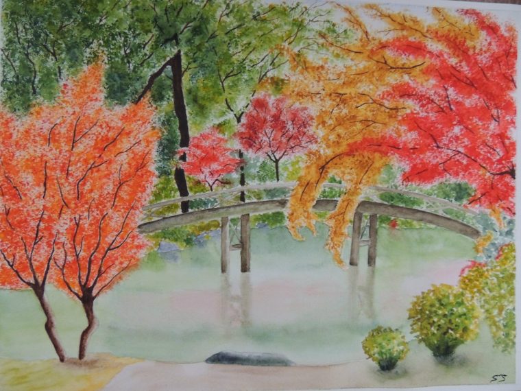 jardin japonais dessin paysage japonais