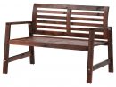 Äpplarö Bench With Backrest, Outdoor - Brown Stained Brown ... pour Banc De Jardin Ikea