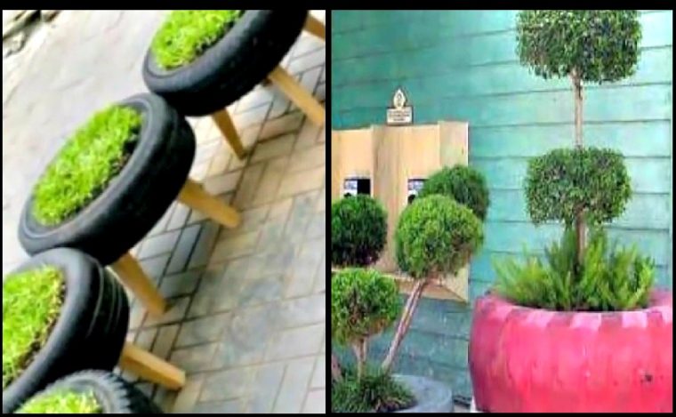 comment peindre un pneu pour jardin