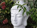 Objet Déco : Tête De Bouddha Blanche En Polyrésine Pour ... encequiconcerne Objets Decoration Jardin Exterieur