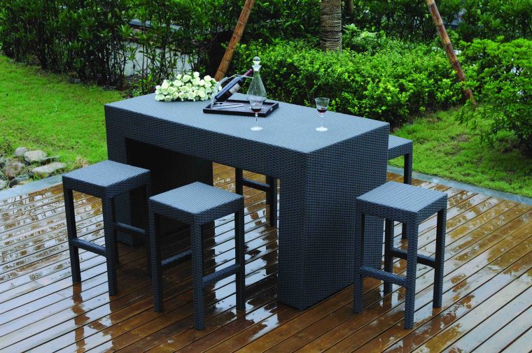 Redoutable Table Haute Salon De Jardin | Table Haute, Salon ... dedans Salon De Jardin Table Haute