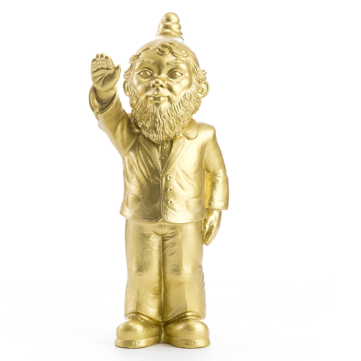 Statuette, Le Nain Empoisonne, De Ottmar Hörl Gold pour Nain De Jardin Doigt D Honneur