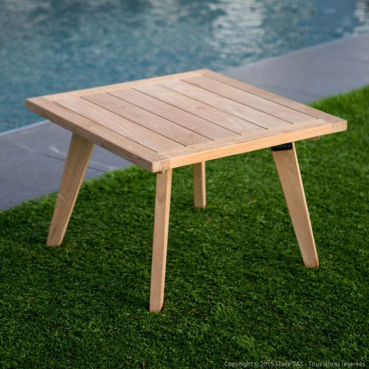 table basse teck jardin