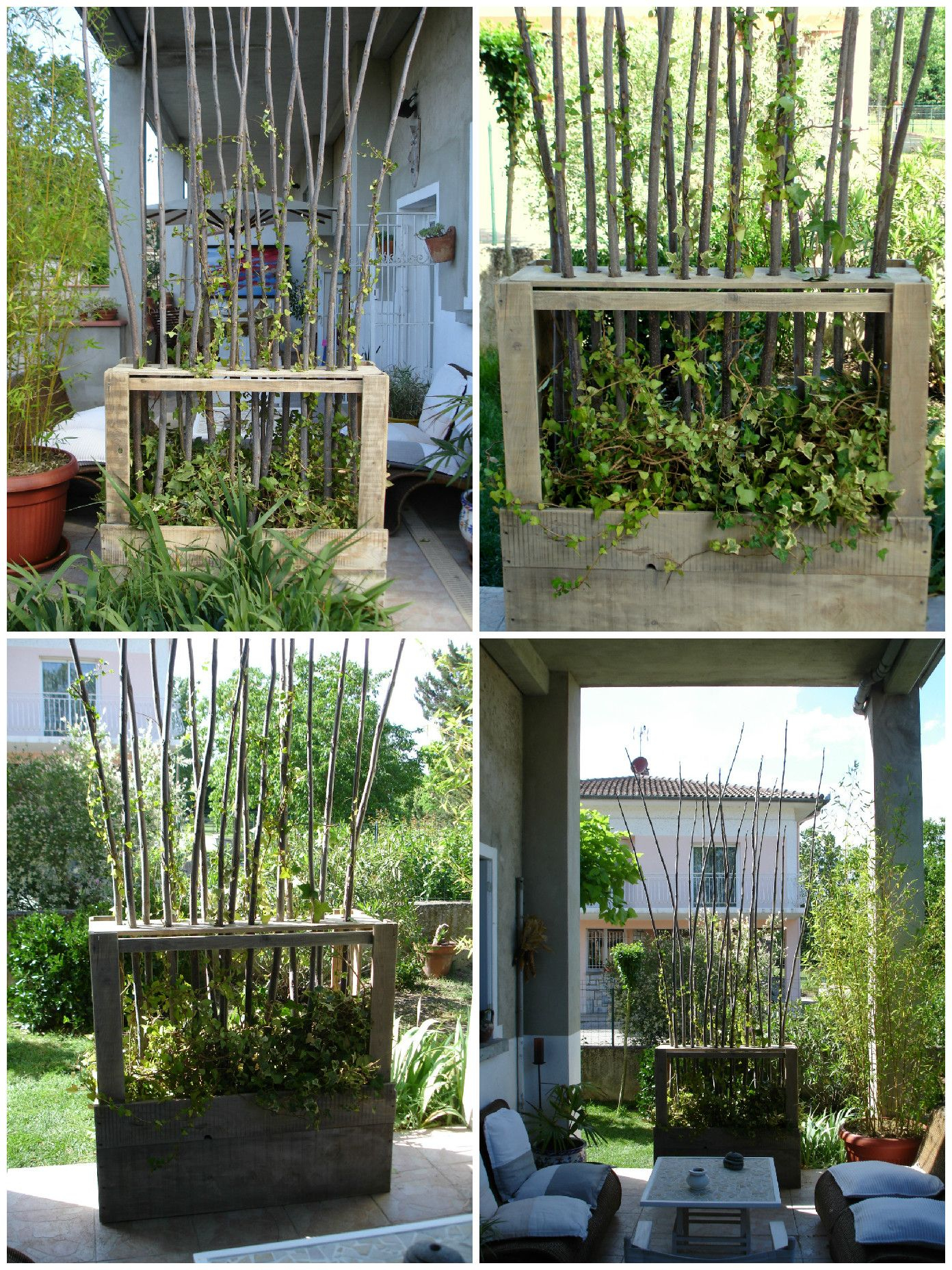 Upcycled Wooden Pallet Vegetal Fence | Jardin | Paravent ... à Paravent De Jardin