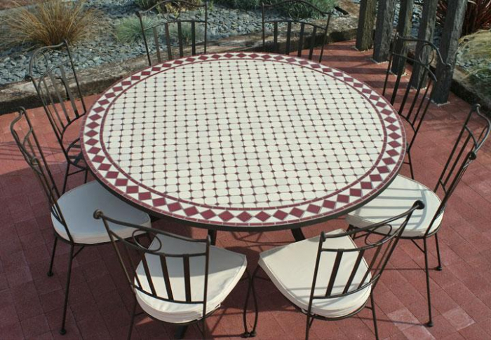 table de jardin ronde diametre 150