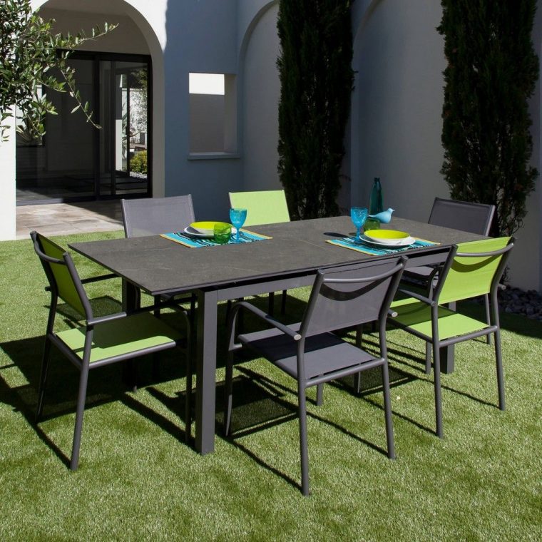 table en alu de jardin