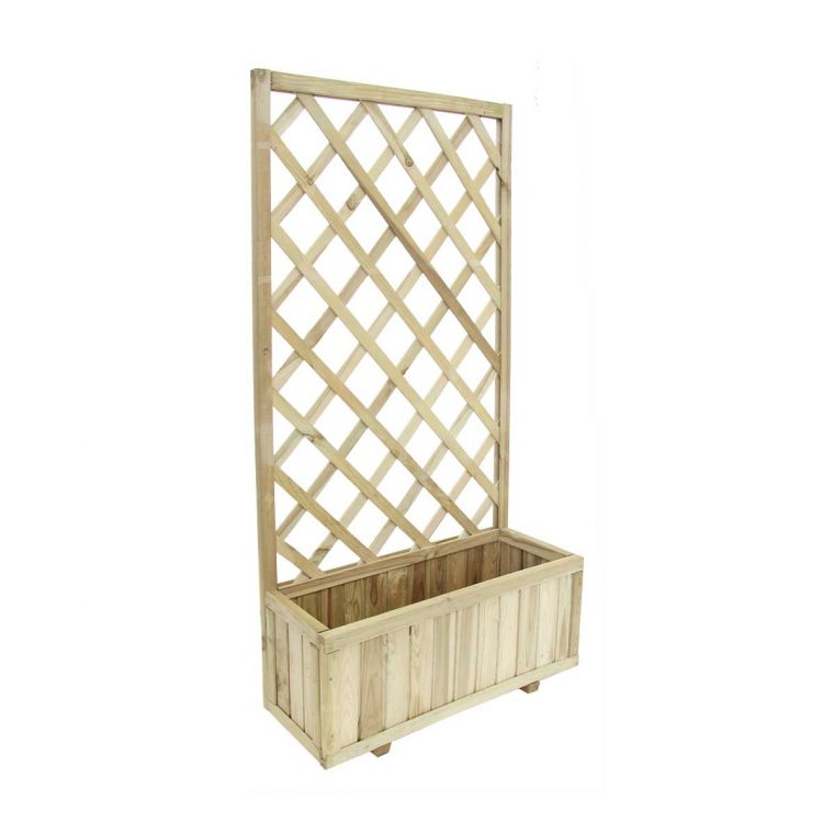 jardiniere avec treillis bois