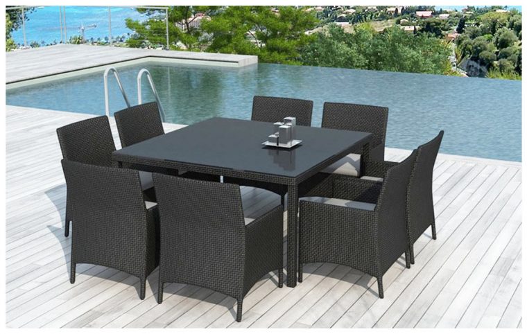 table jardin chaise encastrable