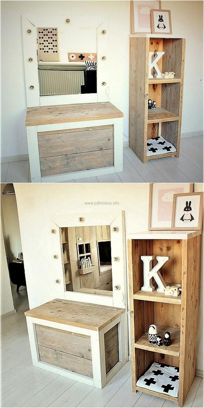 20 Creative Carpentry With Wood Pallets (Avec Images ... destiné Faire Une Coiffeuse En Palette