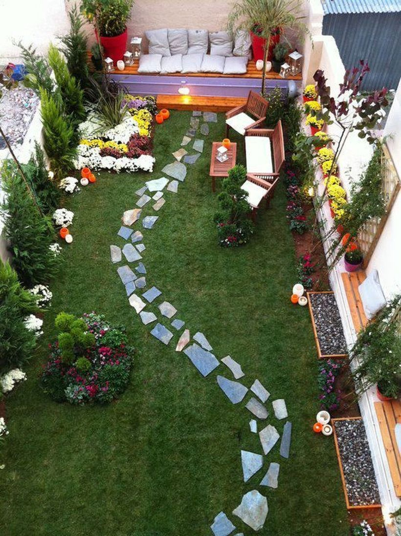 42 Small Backyard Landscape Design To Make Yours Perfect ... tout Aménager Un Jardin Rectangulaire