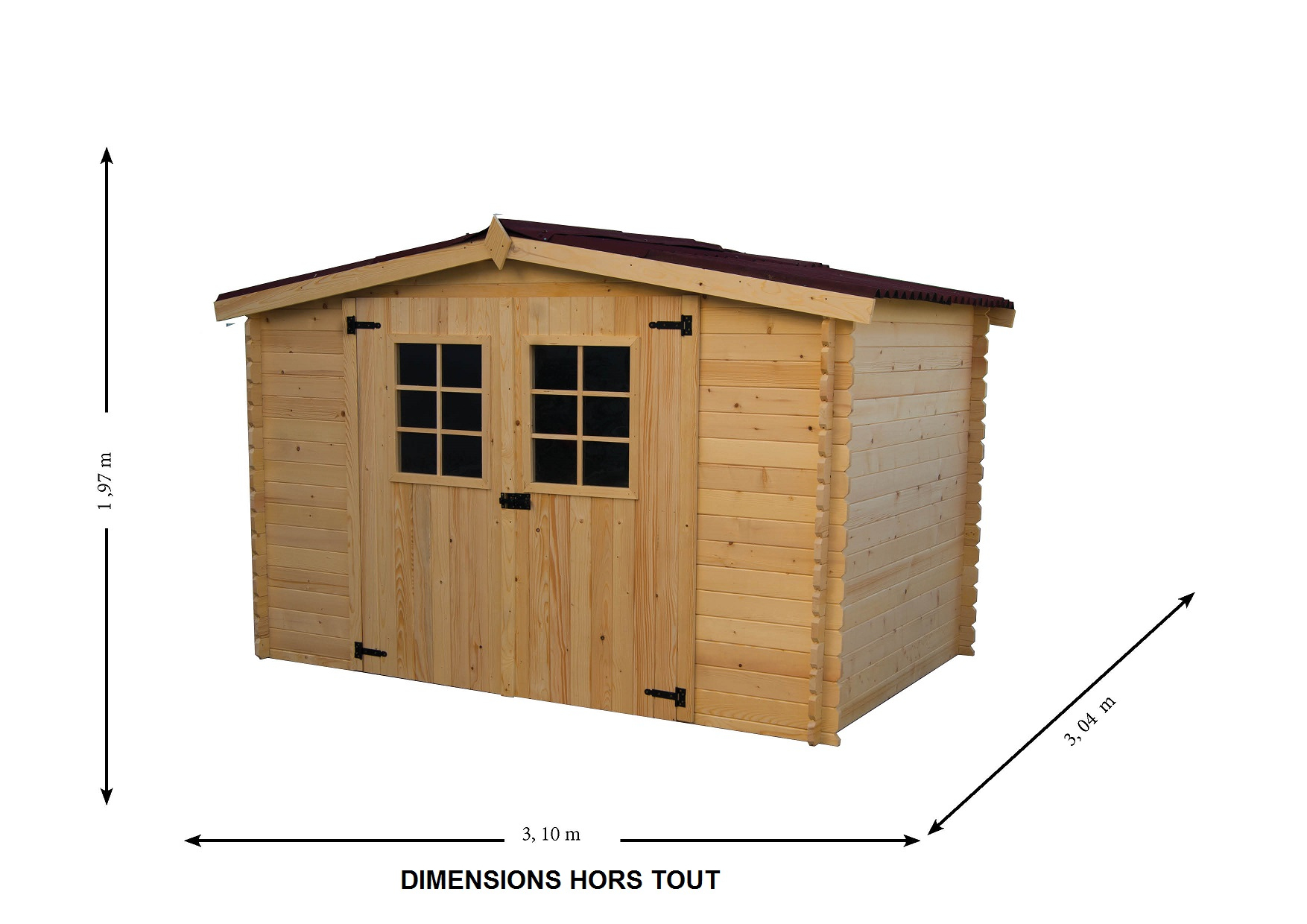 Abri De Jardin Bois 10M2 - Veranda Et Abri Jardin destiné Cabane 10M2