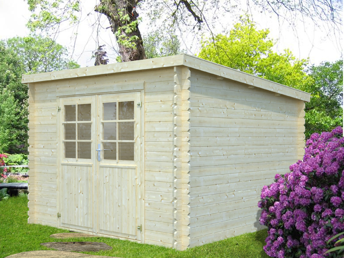 Abri Jardin Bois &quot;venise&quot; - 9 M² - 3.00 X 3.02 X 2.14 M - 28 ... pour Abri De Jardin Adossable 3M2